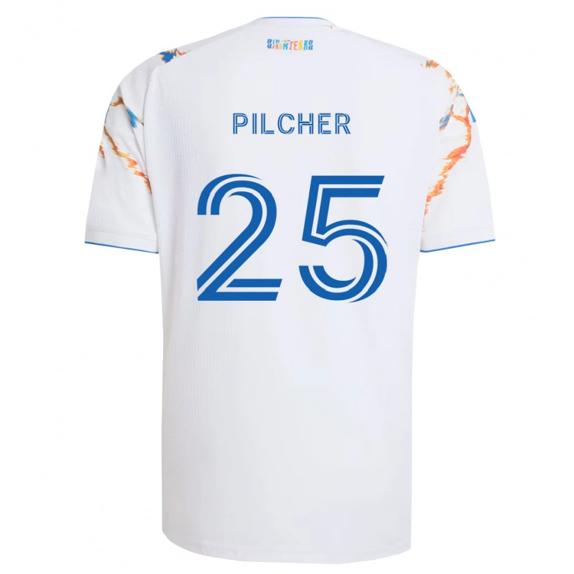 Danxen Män Ian Pilcher #25 Vit Orange Blå Bortatröja Matchtröjor 2026/27 Tröjor T-Tröja