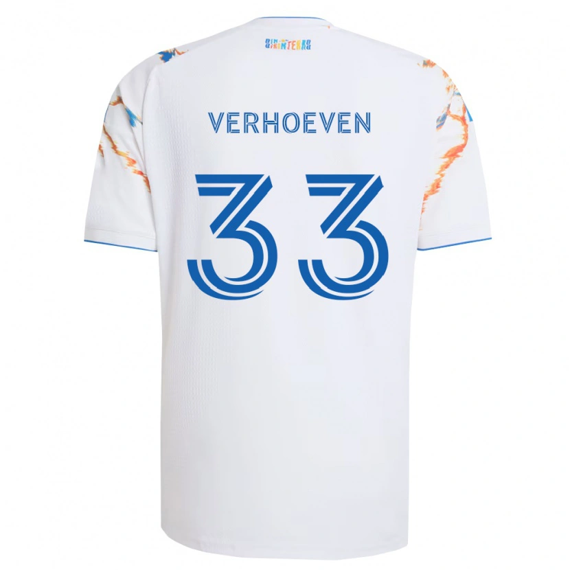 Danxen Män Oscar Verhoeven #33 Vit Orange Blå Bortatröja Matchtröjor 2026/27 Tröjor T-Tröja