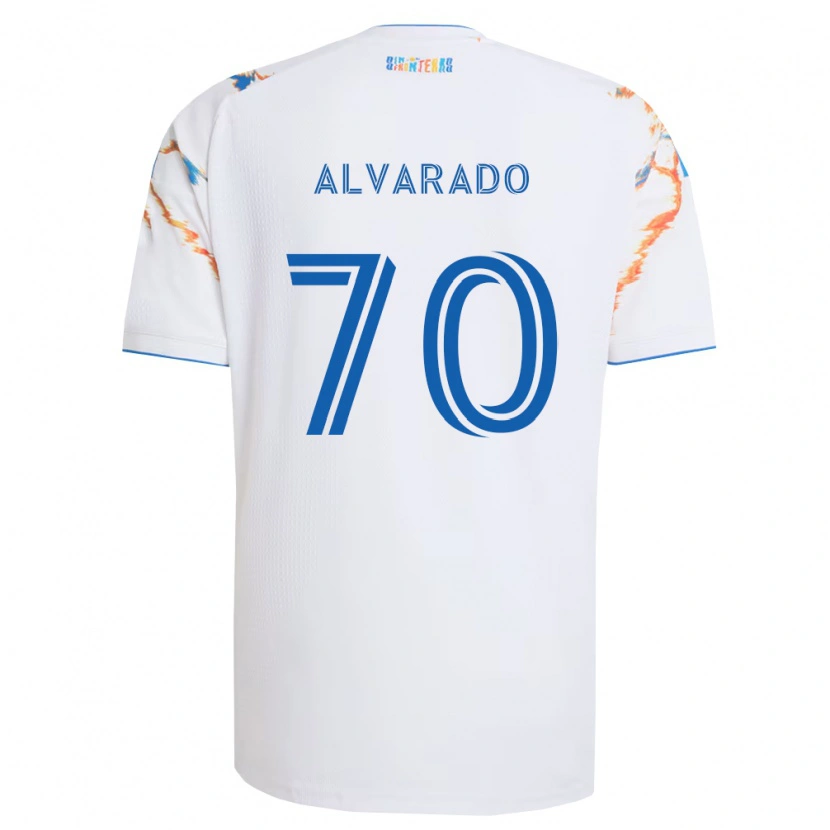 Danxen Män Alejandro Alvarado #70 Vit Orange Blå Bortatröja Matchtröjor 2026/27 Tröjor T-Tröja
