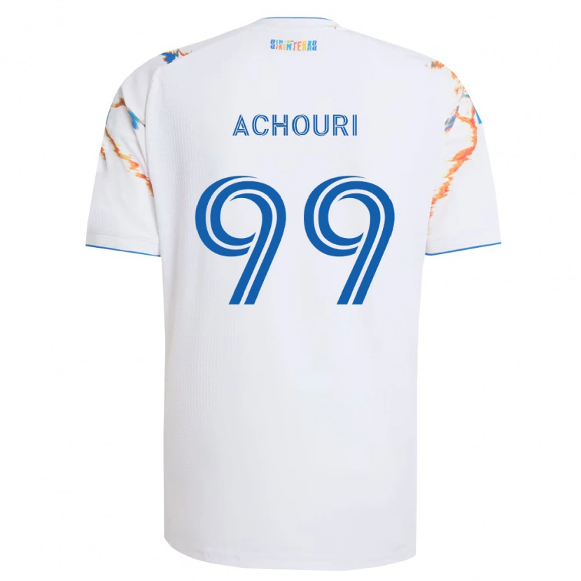 Danxen Män Elias Achouri #99 Vit Orange Blå Bortatröja Matchtröjor 2026/27 Tröjor T-Tröja