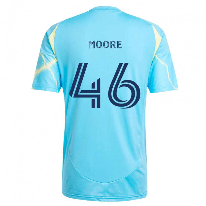 Danxen Män Kaiden Moore #46 Ljusblå Svart Ljusgul Bortatröja Matchtröjor 2026/27 Tröjor T-Tröja