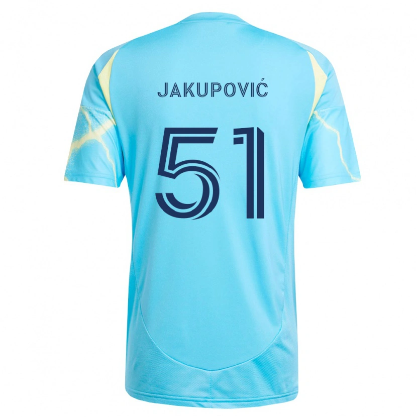 Danxen Män Malik Jakupović #51 Ljusblå Svart Ljusgul Bortatröja Matchtröjor 2026/27 Tröjor T-Tröja