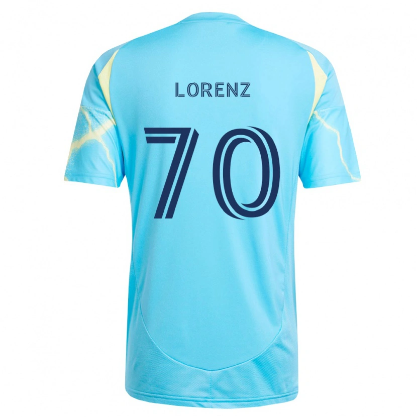 Danxen Män Charli Lorenz #70 Ljusblå Svart Ljusgul Bortatröja Matchtröjor 2026/27 Tröjor T-Tröja