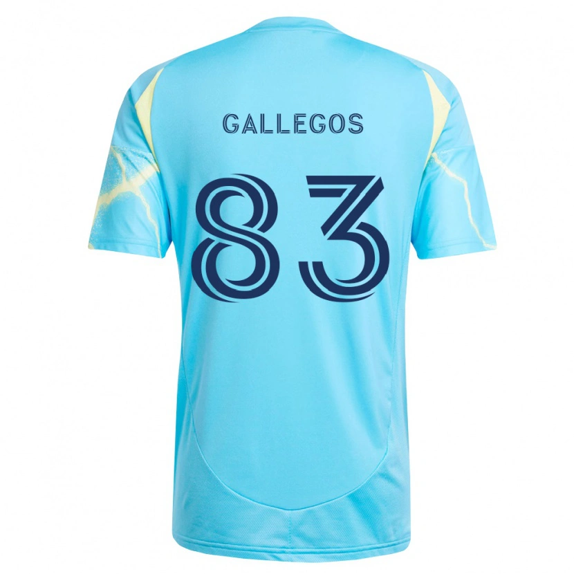 Danxen Män Mateo Gallegos #83 Ljusblå Svart Ljusgul Bortatröja Matchtröjor 2026/27 Tröjor T-Tröja