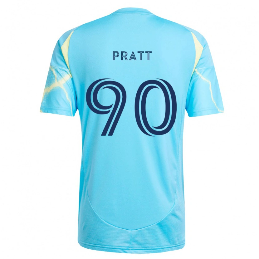Danxen Män Oliver Pratt #90 Ljusblå Svart Ljusgul Bortatröja Matchtröjor 2026/27 Tröjor T-Tröja