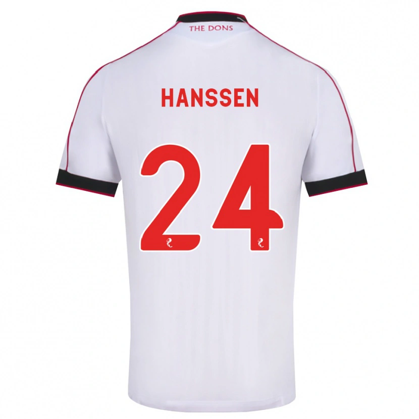 Danxen Män Nadine Hanssen #24 Svart Röd Vit Bortatröja Matchtröjor 2026/27 Tröjor T-Tröja