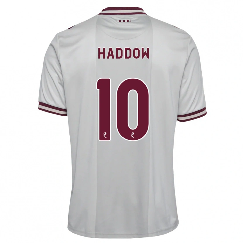Danxen Män Aiden Haddow #10 Vit Vinröd Bortatröja Matchtröjor 2026/27 Tröjor T-Tröja