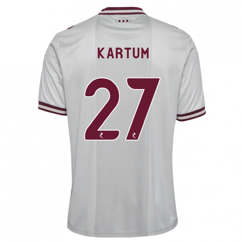 Danxen Män Sander Kartum #27 Vit Vinröd Bortatröja Matchtröjor 2026/27 Tröjor T-Tröja