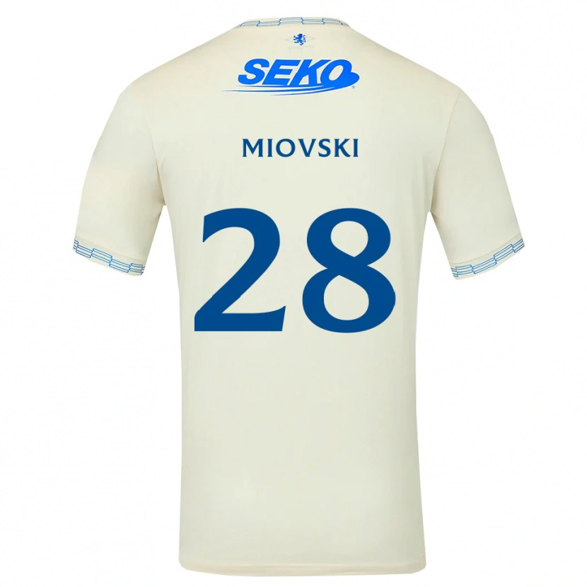 Danxen Män Bojan Miovski #28 Djup Himmelsblå Vit Bortatröja Matchtröjor 2026/27 Tröjor T-Tröja