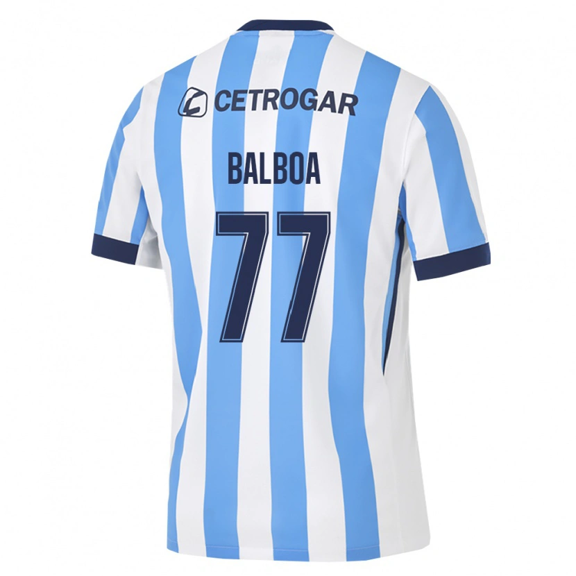 Danxen Kvinnor Adrián Balboa #77 Ljusblå Vit Svart Hemmatröja Matchtröjor 2026/27 Tröjor T-Tröja