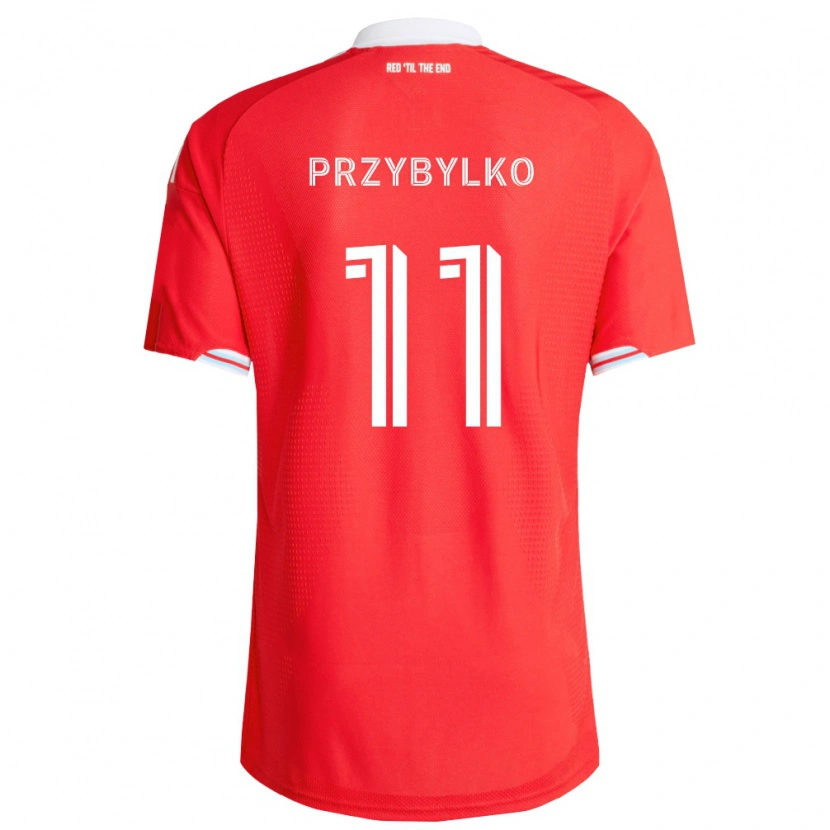 Danxen Kvinnor Kacper Przybylko #11 Röd Mörkblå Vit Hemmatröja Matchtröjor 2026/27 Tröjor T-Tröja