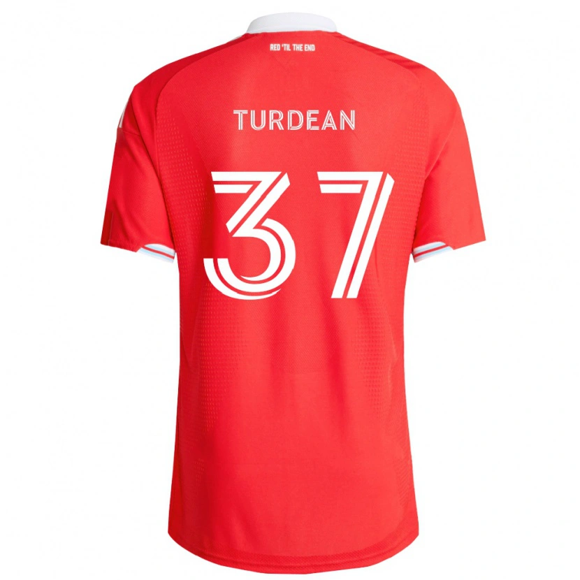 Danxen Kvinnor Robert Turdean #37 Röd Mörkblå Vit Hemmatröja Matchtröjor 2026/27 Tröjor T-Tröja
