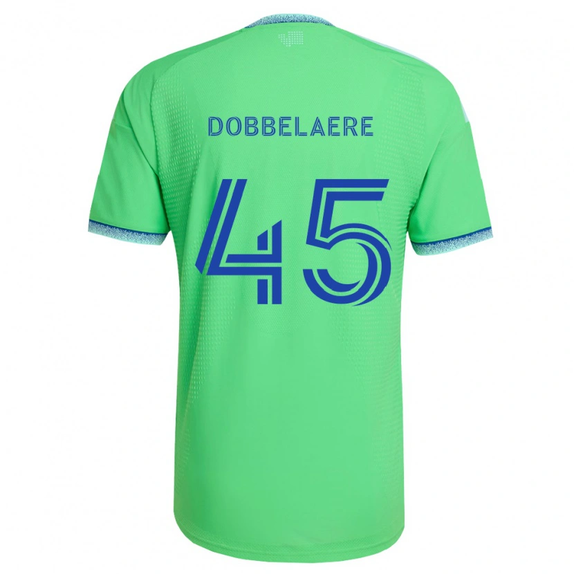 Danxen Kvinnor Ethan Dobbelaere #45 Grön Ljusblå Hemmatröja Matchtröjor 2026/27 Tröjor T-Tröja