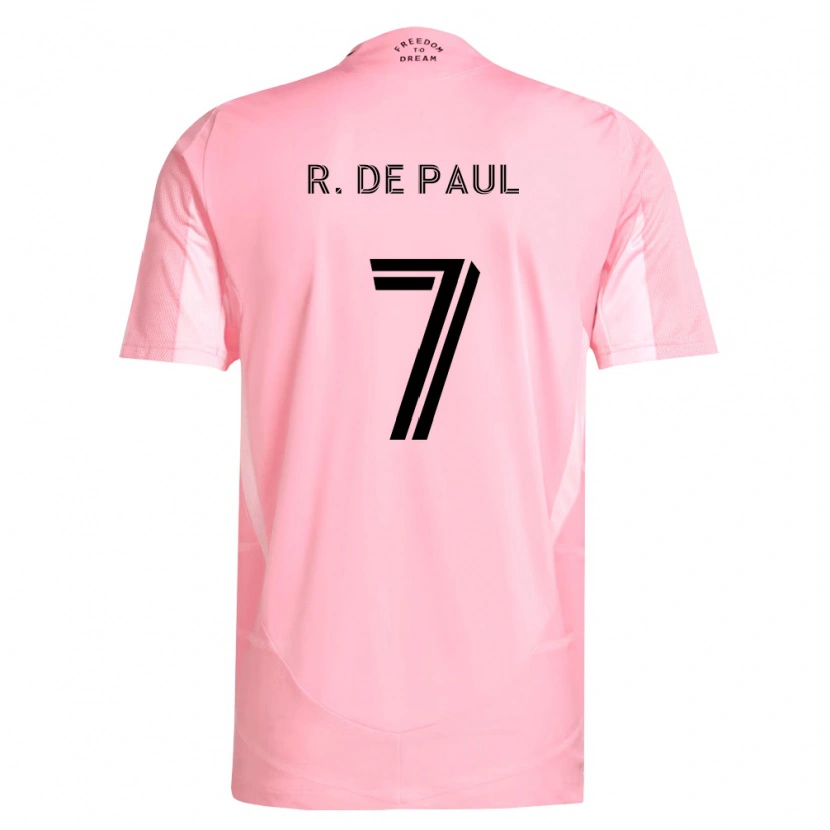 Danxen Kvinnor Rodrigo De Paul #7 Rosa Svart Hemmatröja Matchtröjor 2026/27 Tröjor T-Tröja