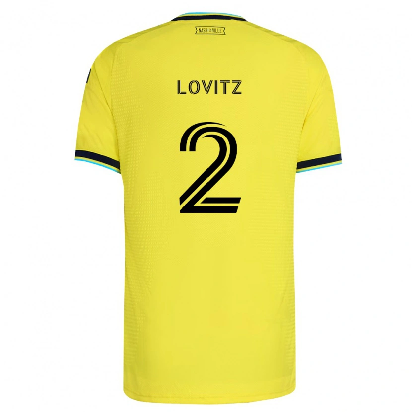 Danxen Kvinnor Daniel Lovitz #2 Ljusgul Marinblå Hemmatröja Matchtröjor 2026/27 Tröjor T-Tröja