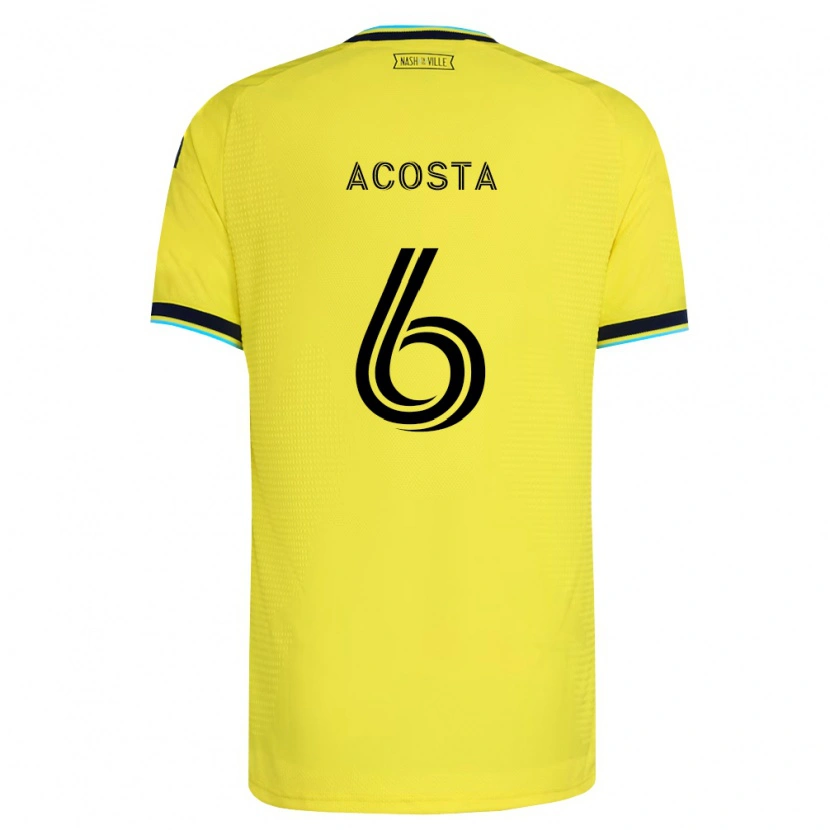 Danxen Kvinnor Bryan Acosta #6 Ljusgul Marinblå Hemmatröja Matchtröjor 2026/27 Tröjor T-Tröja