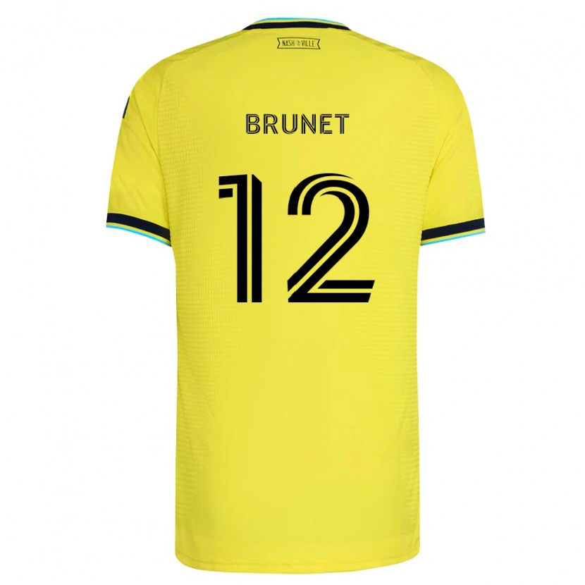 Danxen Kvinnor Charles-Emile Brunet #12 Ljusgul Marinblå Hemmatröja Matchtröjor 2026/27 Tröjor T-Tröja