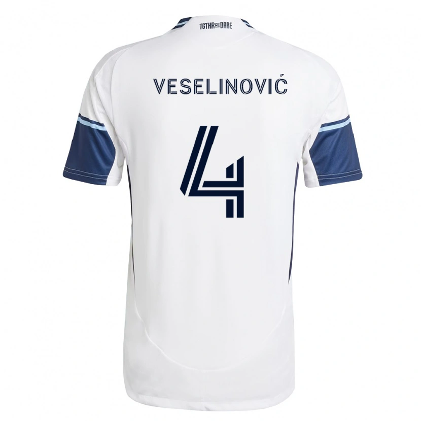 Danxen Kvinnor Ranko Veselinović #4 Vit Kungligt Blå Hemmatröja Matchtröjor 2026/27 Tröjor T-Tröja