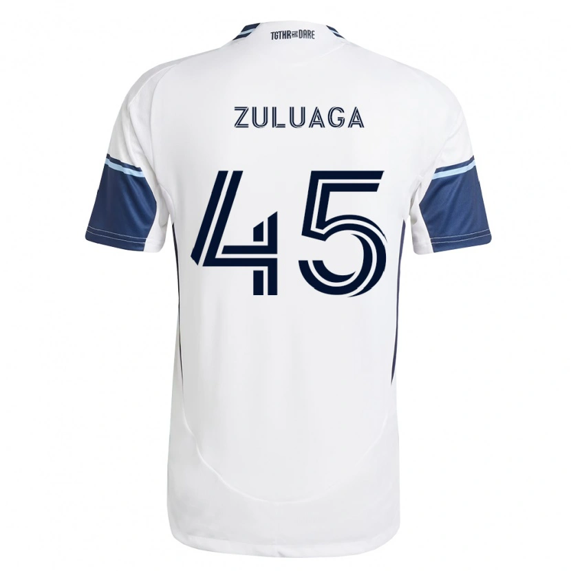 Danxen Kvinnor Yeider Zuluaga #45 Vit Kungligt Blå Hemmatröja Matchtröjor 2026/27 Tröjor T-Tröja