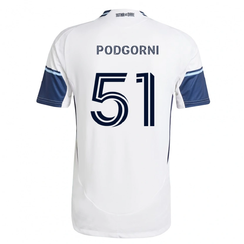 Danxen Kvinnor Kevin Podgorni #51 Vit Kungligt Blå Hemmatröja Matchtröjor 2026/27 Tröjor T-Tröja
