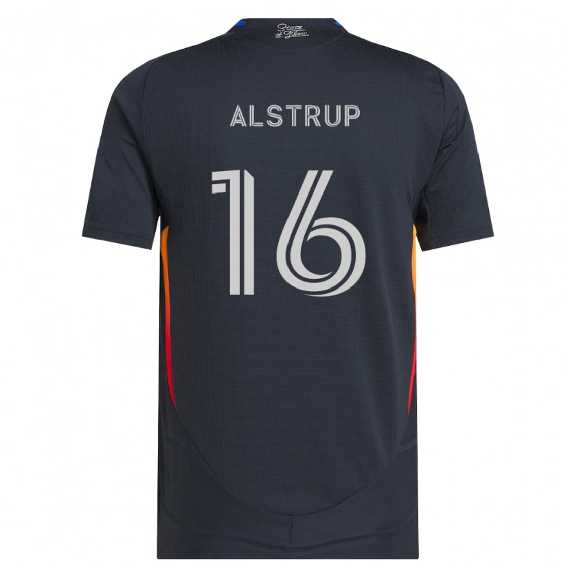 Danxen Kvinnor Marcus Alstrup #16 Mörkgrå Röd Hemmatröja Matchtröjor 2026/27 Tröjor T-Tröja