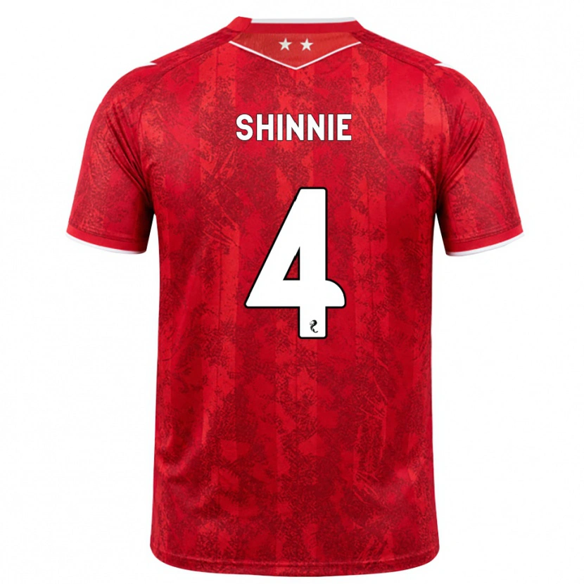 Danxen Kvinnor Graeme Shinnie #4 Röd Vit Hemmatröja Matchtröjor 2026/27 Tröjor T-Tröja