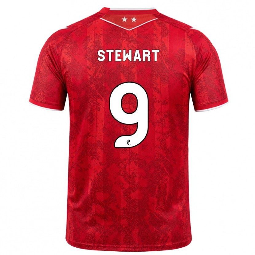 Danxen Kvinnor Hannah Stewart #9 Röd Vit Hemmatröja Matchtröjor 2026/27 Tröjor T-Tröja
