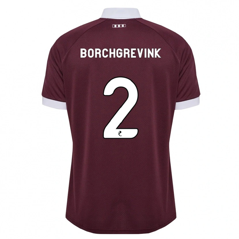 Danxen Kvinnor Christian Borchgrevink #2 Vinröd Vit Hemmatröja Matchtröjor 2026/27 Tröjor T-Tröja