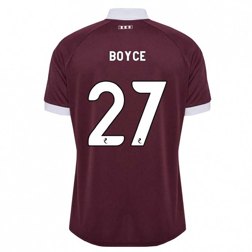 Danxen Kvinnor Liam Boyce #27 Vinröd Vit Hemmatröja Matchtröjor 2026/27 Tröjor T-Tröja