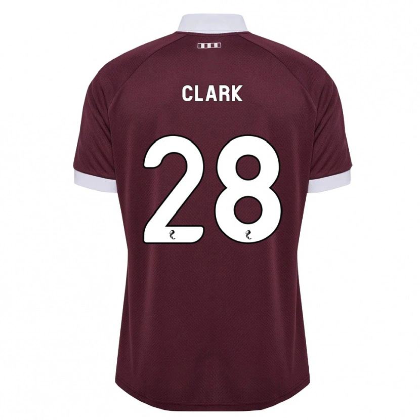 Danxen Kvinnor Zander Clark #28 Vinröd Vit Hemmatröja Matchtröjor 2026/27 Tröjor T-Tröja
