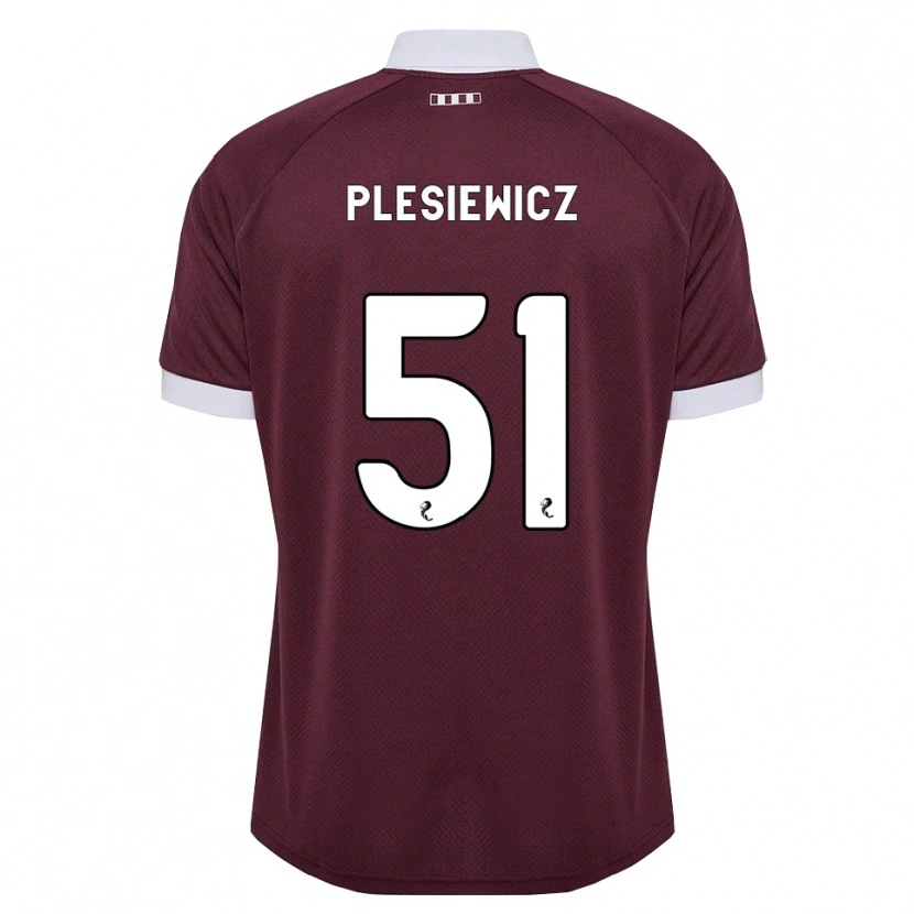 Danxen Kvinnor Szymon Plesiewicz #51 Vinröd Vit Hemmatröja Matchtröjor 2026/27 Tröjor T-Tröja
