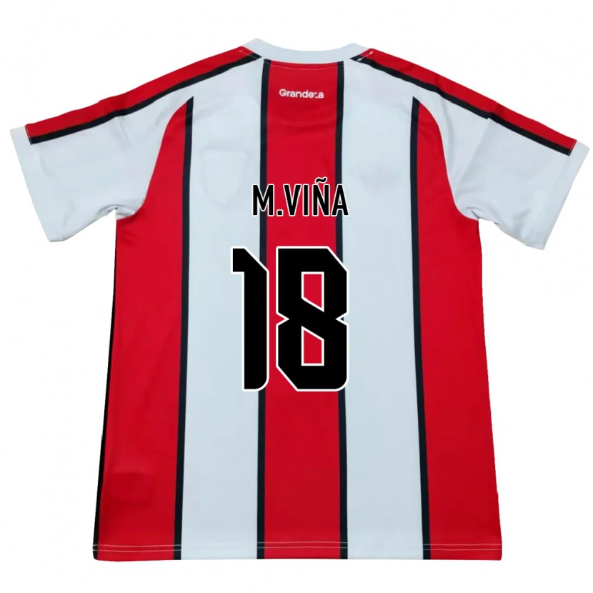 Danxen Kvinnor Matías Viña #18 Vit Röd Svart Bortatröja Matchtröjor 2026/27 Tröjor T-Tröja