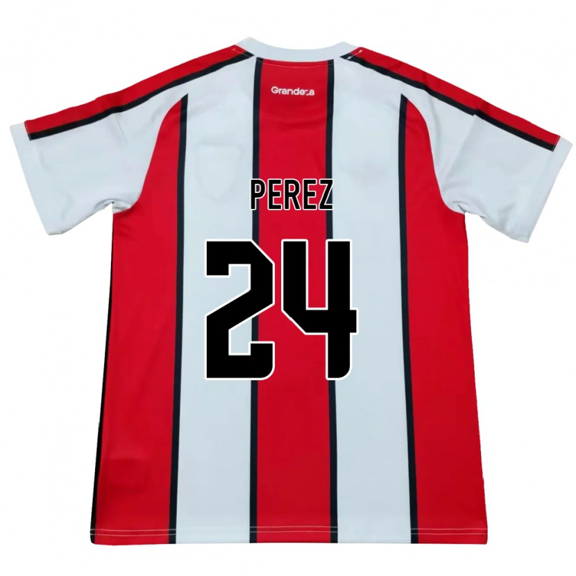 Danxen Kvinnor Enzo Perez #24 Vit Röd Svart Bortatröja Matchtröjor 2026/27 Tröjor T-Tröja