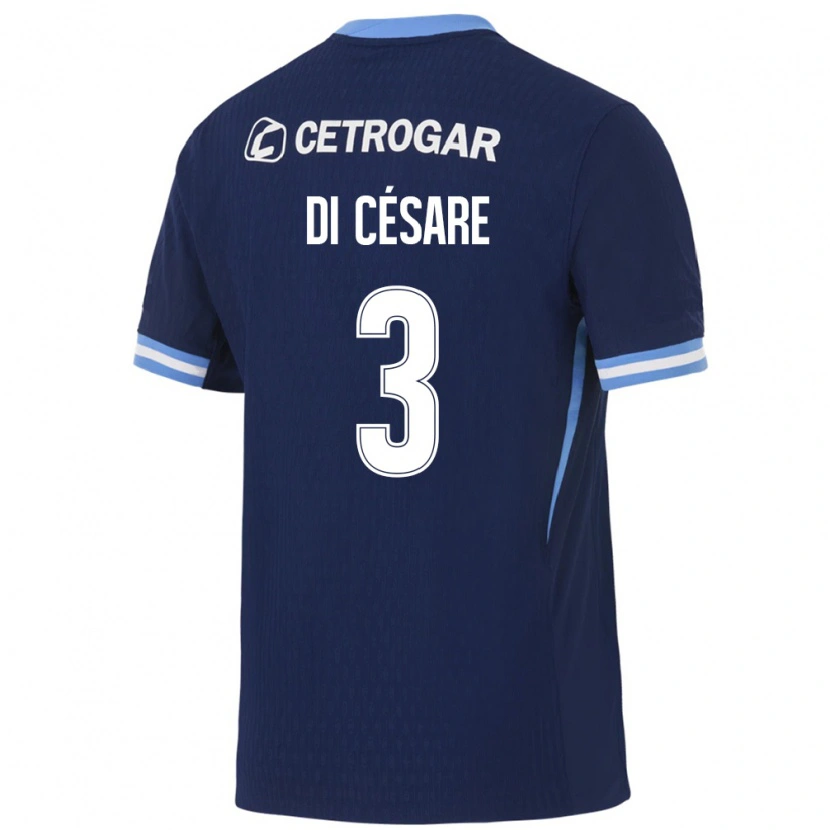 Danxen Kvinnor Marco Di Césare #3 Kungligt Blå Ljusblå Vit Bortatröja Matchtröjor 2026/27 Tröjor T-Tröja