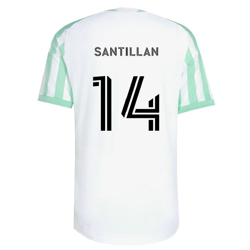 Danxen Kvinnor Jonathan Santillan #14 Ljusgrön Svart Vit Bortatröja Matchtröjor 2026/27 Tröjor T-Tröja