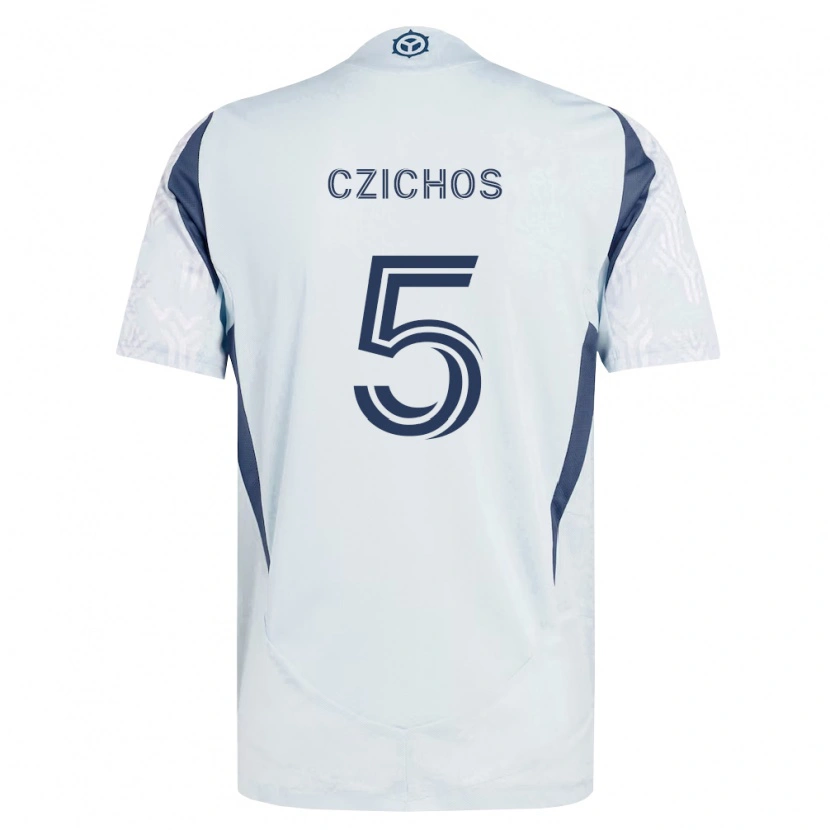 Danxen Kvinnor Rafael Czichos #5 Blågrå Vit Bortatröja Matchtröjor 2026/27 Tröjor T-Tröja