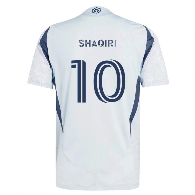 Danxen Kvinnor Xherdan Shaqiri #10 Blågrå Vit Bortatröja Matchtröjor 2026/27 Tröjor T-Tröja