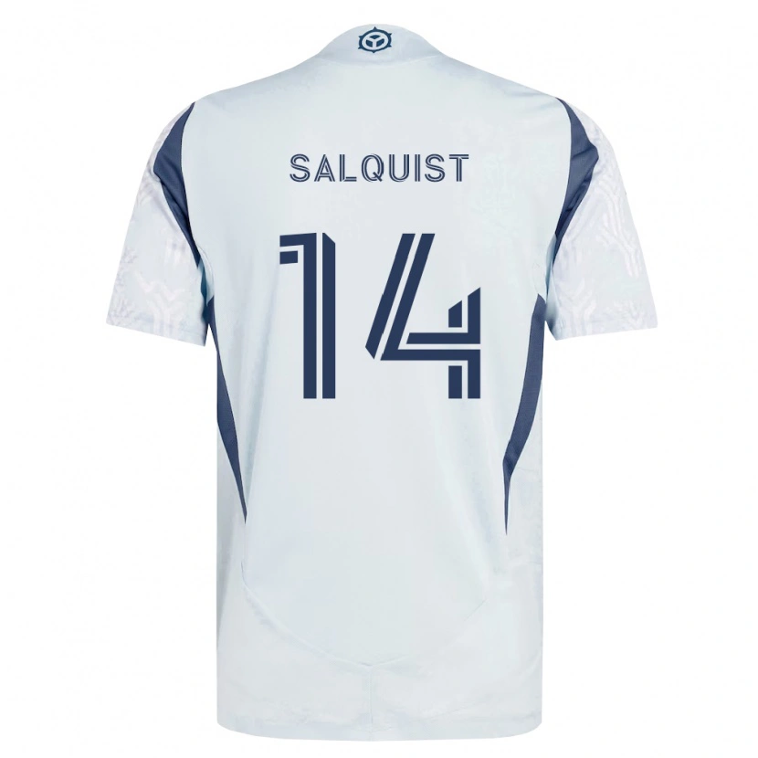 Danxen Kvinnor Tobias Salquist #14 Blågrå Vit Bortatröja Matchtröjor 2026/27 Tröjor T-Tröja