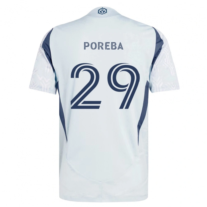 Danxen Kvinnor David Poreba #29 Blågrå Vit Bortatröja Matchtröjor 2026/27 Tröjor T-Tröja