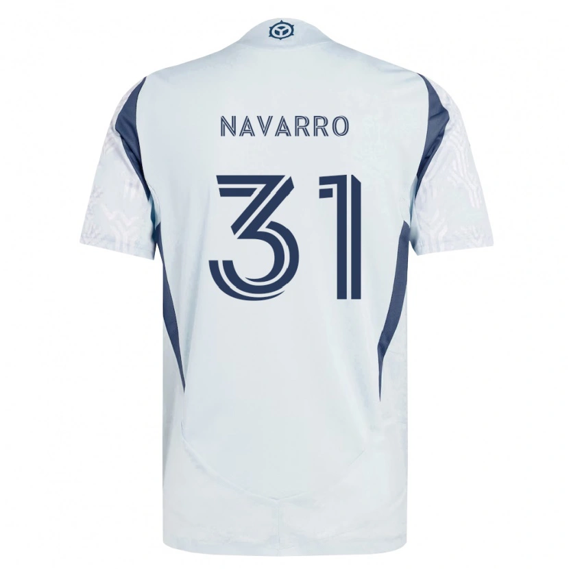 Danxen Kvinnor Federico Navarro #31 Blågrå Vit Bortatröja Matchtröjor 2026/27 Tröjor T-Tröja