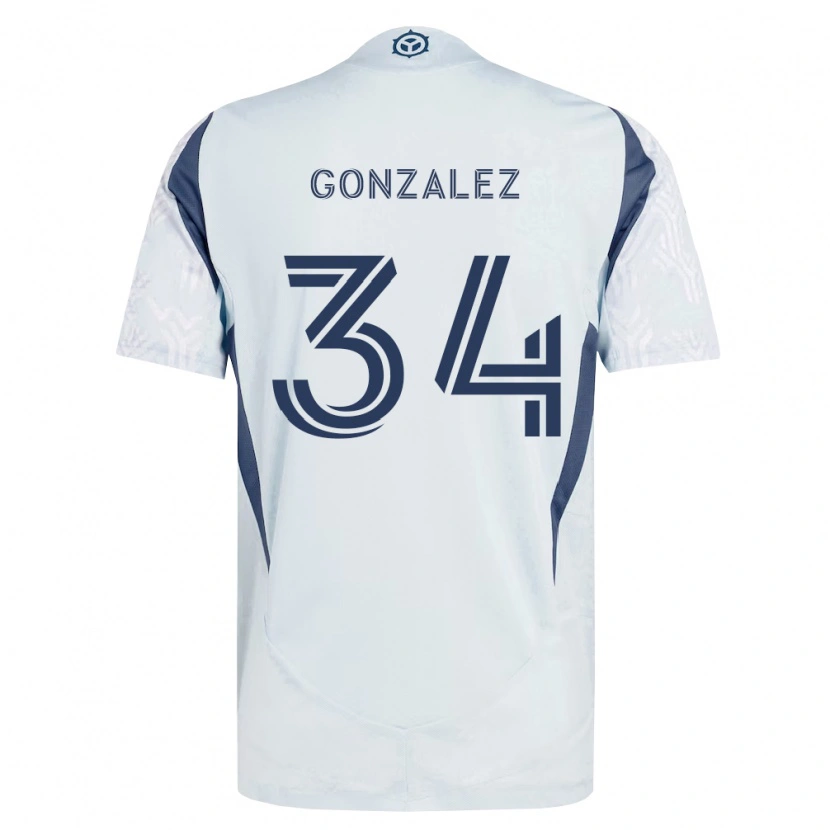 Danxen Kvinnor Omar González #34 Blågrå Vit Bortatröja Matchtröjor 2026/27 Tröjor T-Tröja