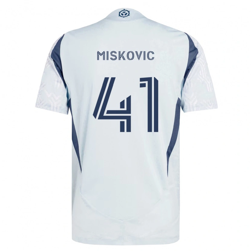 Danxen Kvinnor Mihajlo Miskovic #41 Blågrå Vit Bortatröja Matchtröjor 2026/27 Tröjor T-Tröja