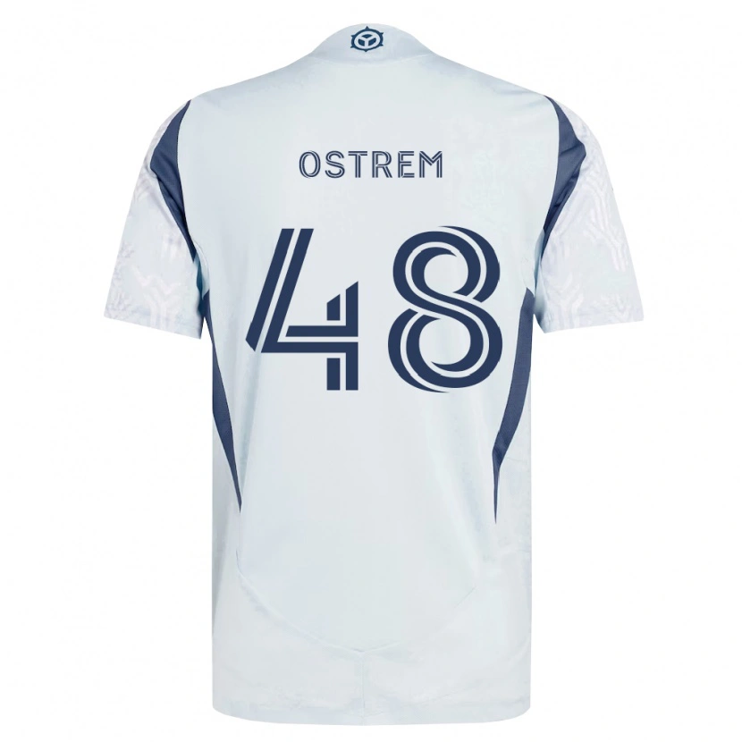 Danxen Kvinnor Charlie Ostrem #48 Blågrå Vit Bortatröja Matchtröjor 2026/27 Tröjor T-Tröja