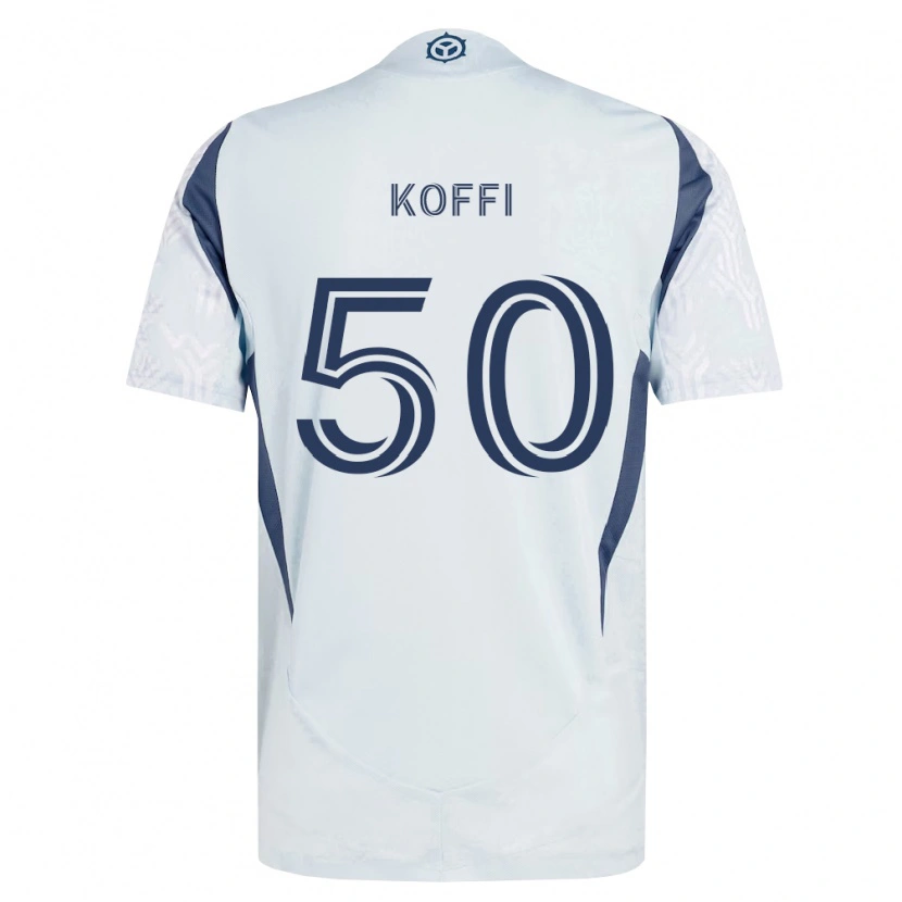 Danxen Kvinnor Christian Koffi #50 Blågrå Vit Bortatröja Matchtröjor 2026/27 Tröjor T-Tröja