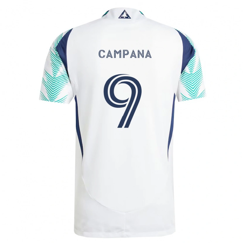 Danxen Kvinnor Leonardo Campana #9 Vit Marinblå Ljusgrön Bortatröja Matchtröjor 2026/27 Tröjor T-Tröja