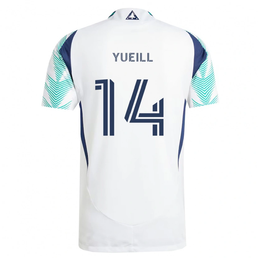 Danxen Kvinnor Jackson Yueill #14 Vit Marinblå Ljusgrön Bortatröja Matchtröjor 2026/27 Tröjor T-Tröja