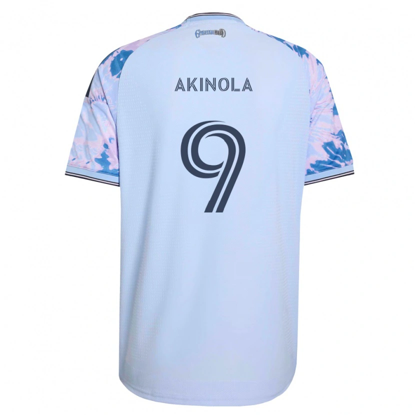 Danxen Kvinnor Ayo Akinola #9 Kungligt Blå Vit Svart Bortatröja Matchtröjor 2026/27 Tröjor T-Tröja