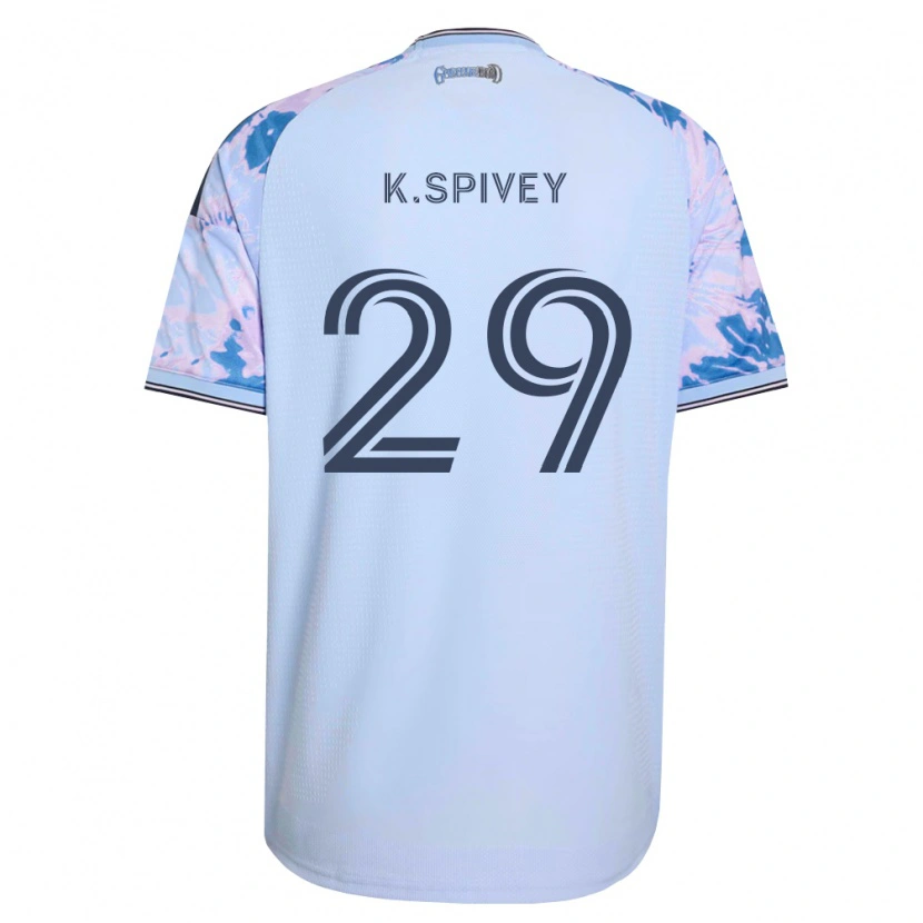 Danxen Kvinnor Kaedren Spivey #29 Kungligt Blå Vit Svart Bortatröja Matchtröjor 2026/27 Tröjor T-Tröja