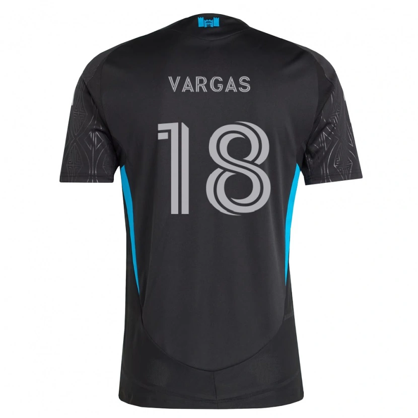 Danxen Kvinnor Kerwin Vargas #18 Svart Vit Himmelsblå Bortatröja Matchtröjor 2026/27 Tröjor T-Tröja