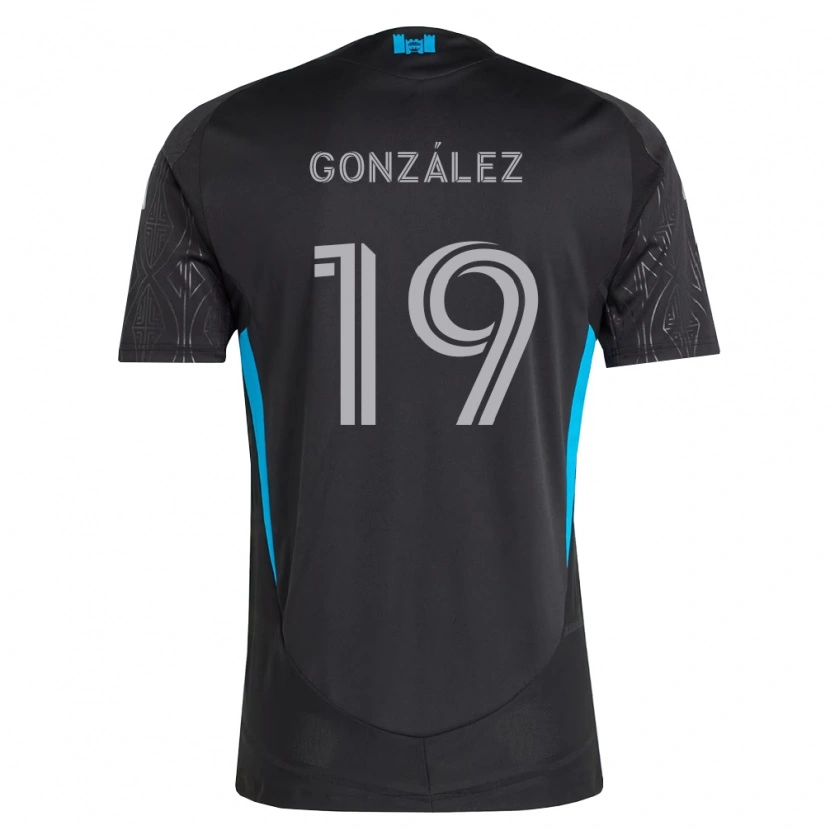 Danxen Kvinnor Daniel González #19 Svart Vit Himmelsblå Bortatröja Matchtröjor 2026/27 Tröjor T-Tröja
